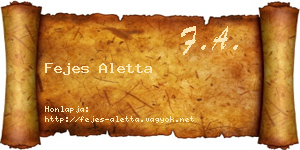 Fejes Aletta névjegykártya